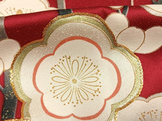 平和屋着物●豪華振袖　駒刺繍　枝梅文　暈し染め　金彩　正絹　逸品　AABL3419fy