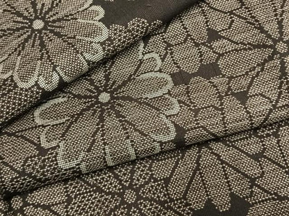 平和屋着物●本場大島紬　9マルキ　花尽くし　正絹　逸品　AABL3420fy