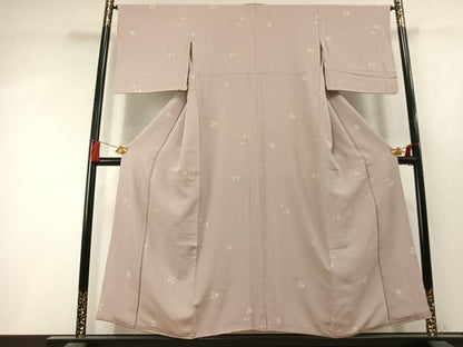 平和屋着物●上質な小紋　友禅　草花文　正絹　逸品　AABL3424fy