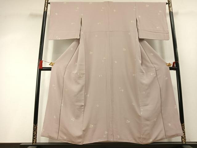 平和屋着物●上質な小紋　友禅　草花文　正絹　逸品　AABL3424fy