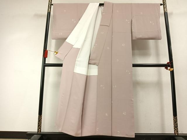 平和屋着物●上質な小紋　友禅　草花文　正絹　逸品　AABL3424fy