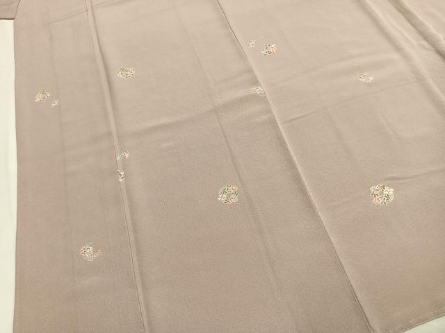 平和屋着物●上質な小紋　友禅　草花文　正絹　逸品　AABL3424fy