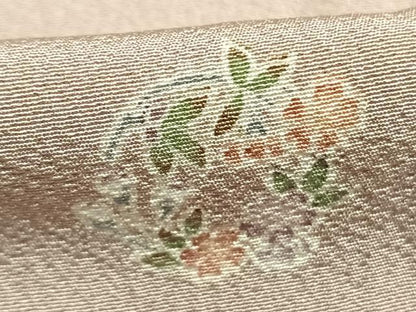 平和屋着物●上質な小紋　友禅　草花文　正絹　逸品　AABL3424fy