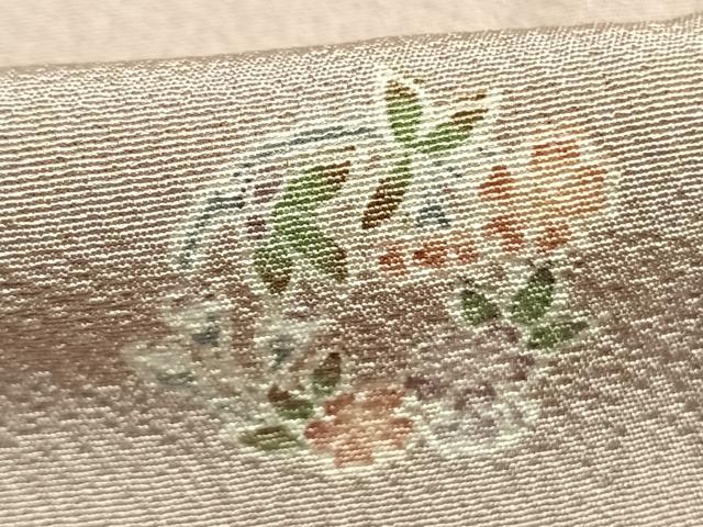平和屋着物●上質な小紋　友禅　草花文　正絹　逸品　AABL3424fy