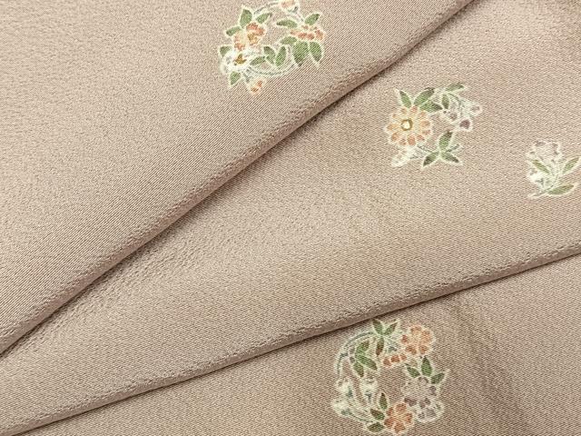 平和屋着物●上質な小紋　友禅　草花文　正絹　逸品　AABL3424fy