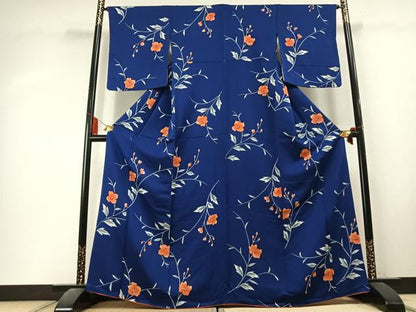 平和屋着物●上質な小紋　草花文　正絹　逸品　未使用　AABL3427fy
