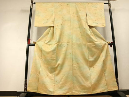 平和屋着物●上質な小紋　地紋起こし　草花文　暈し染め　正絹　逸品　未使用　AABL3428fy
