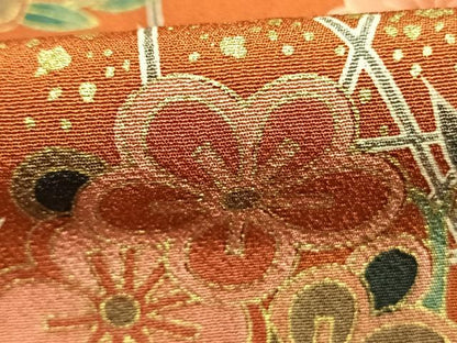 平和屋着物●訪問着　草花文　暈し染め　金彩　正絹　逸品　未使用　AABL3432fy