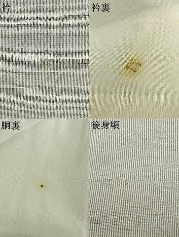 平和屋着物●江戸小紋　万筋　灰色×紫色　お召縮緬　正絹　逸品　AABL3436fy