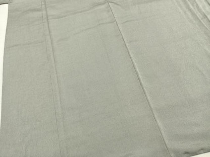 平和屋着物●江戸小紋　万筋　灰色×紫色　お召縮緬　正絹　逸品　AABL3436fy