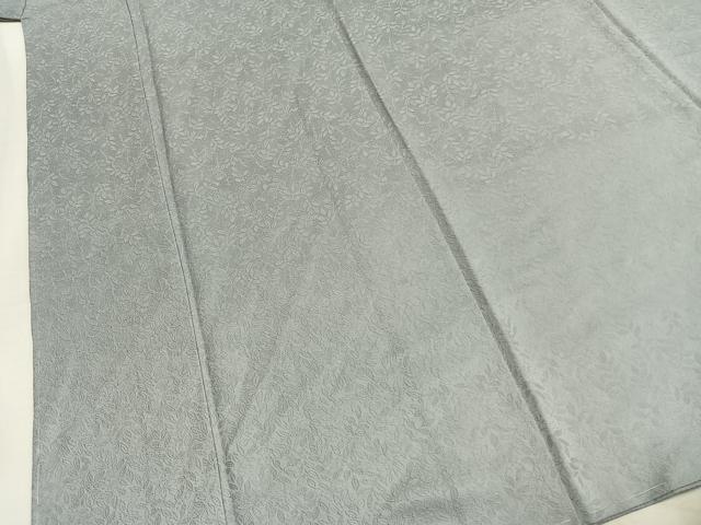 平和屋着物●上質な色無地　南天地紋　灰青色　さが美扱い　正絹　逸品　AABL3437fy