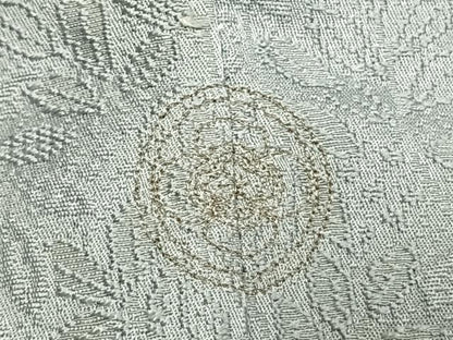 平和屋着物●上質な色無地　南天地紋　灰青色　さが美扱い　正絹　逸品　AABL3437fy