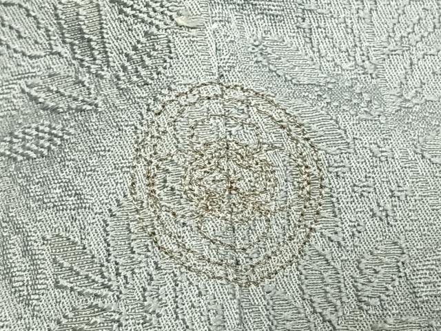 平和屋着物●上質な色無地　南天地紋　灰青色　さが美扱い　正絹　逸品　AABL3437fy