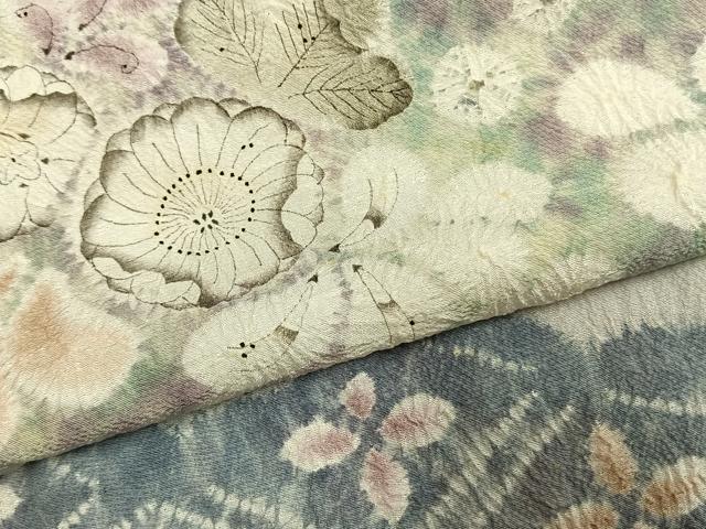 平和屋着物●訪問着　絞り　辻が花　正絹　逸品　AABL3441fy