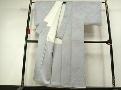 平和屋着物●日展作家　山本唯与志　レリーフ染　小紋　霞地紋　暈し染め　正絹　逸品　AABL3446fy