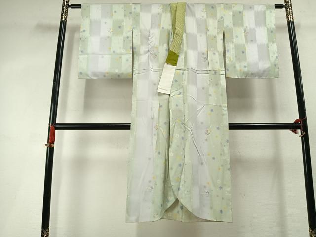 平和屋着物●長襦袢　無双仕立て　舞桜鞠文　正絹　逸品　AABL3447fy