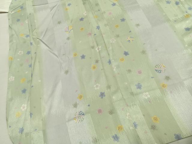 平和屋着物●長襦袢　無双仕立て　舞桜鞠文　正絹　逸品　AABL3447fy