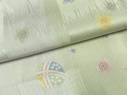 平和屋着物●長襦袢　無双仕立て　舞桜鞠文　正絹　逸品　AABL3447fy