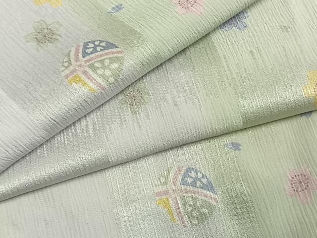 平和屋着物●長襦袢　無双仕立て　舞桜鞠文　正絹　逸品　AABL3447fy