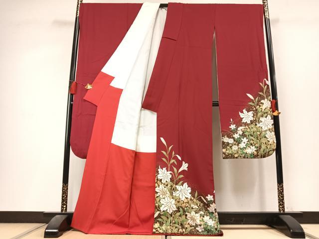平和屋着物●豪華振袖　草花文　暈し染め　金彩　正絹　逸品　AABL3450fy
