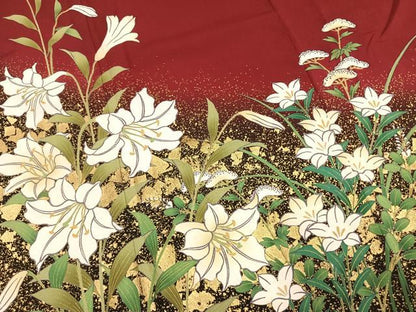 平和屋着物●豪華振袖　草花文　暈し染め　金彩　正絹　逸品　AABL3450fy
