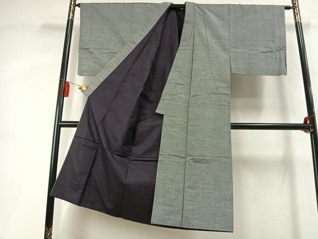 平和屋着物●男性　紬　アンサンブル　霞文　正絹　逸品　未使用　AABL3453fy