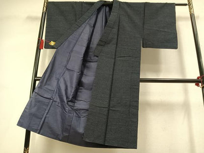 平和屋着物●男性　久留米絣　幾何学文様　綿　逸品　AABL3454fy