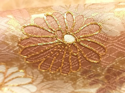 平和屋着物●豪華色留袖　駒刺繍　花鳥文　金彩　正絹　逸品　AABL3456fy