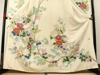 平和屋着物●豪華振袖　作家物　草花文　金彩　正絹　逸品　AABL3457fy