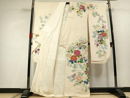 平和屋着物●豪華振袖　作家物　草花文　金彩　正絹　逸品　AABL3457fy