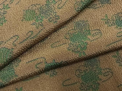 平和屋着物●赤尾吉介　小紋　糸巻花文　鬼しぼ縮緬　正絹　逸品　未使用　AABL3464fy
