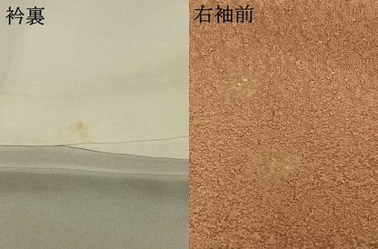 平和屋着物●上質な色無地　紋意匠　赭色　正絹　逸品　AABL3470fy