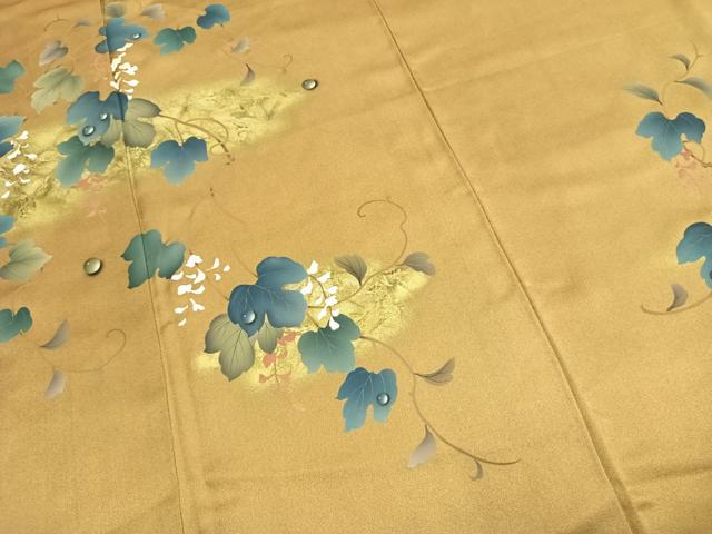 平和屋着物●訪問着　蔦の葉文　金彩　正絹　逸品　AABL3473fy