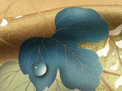平和屋着物●訪問着　蔦の葉文　金彩　正絹　逸品　AABL3473fy
