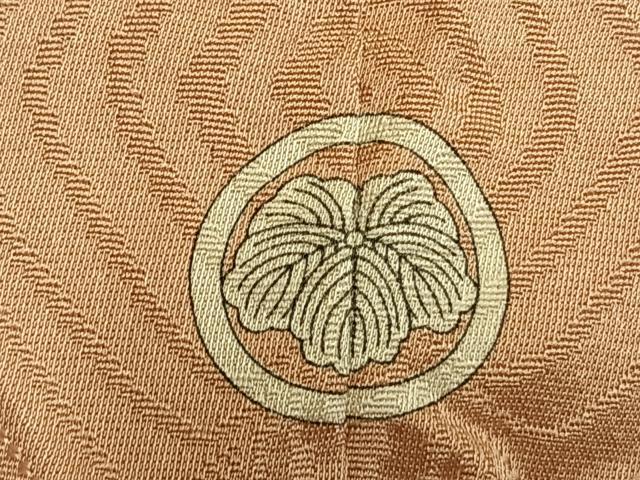 平和屋着物●上質な色無地　吉祥花地紋　雄黄色　正絹　逸品　AABL3474fy