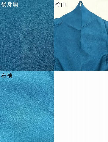 平和屋着物●色留訪問着　立波地紋　花浅葱色　正絹　逸品　AABL3477fy
