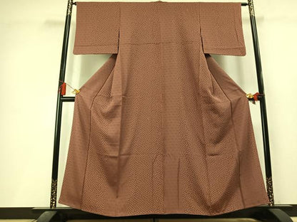 平和屋着物▼上質な小紋　草花間道　正絹　逸品　AABL3483fy