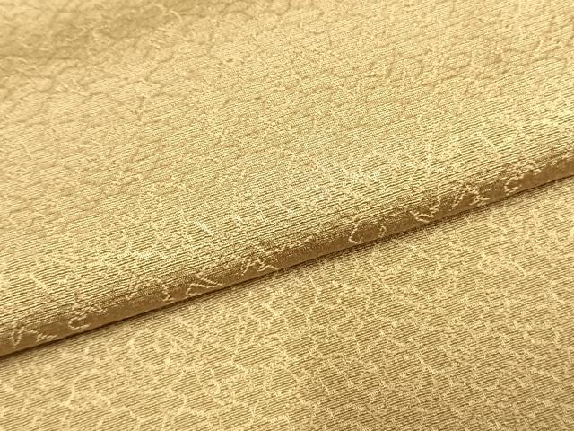 平和屋着物●上質な色無地　作家物　花尽くし地紋　枯色　正絹　逸品　未使用　AABL3484fy