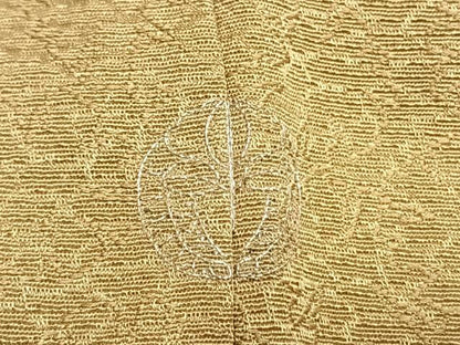 平和屋着物●上質な色無地　作家物　花尽くし地紋　枯色　正絹　逸品　未使用　AABL3484fy
