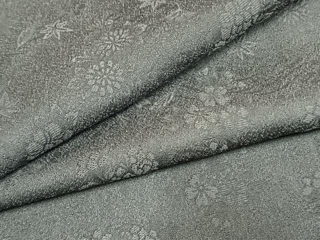 平和屋着物●上質な色無地　草花地紋　錫色　正絹　逸品　AABL3485fy