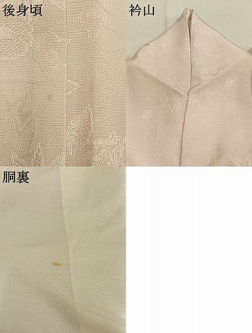 平和屋着物●上質な色無地　舞花地紋　薄桜色　正絹　逸品　AABL3488fy