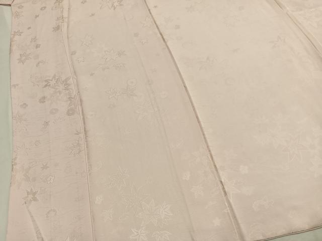 平和屋着物●上質な色無地　舞花地紋　薄桜色　正絹　逸品　AABL3488fy