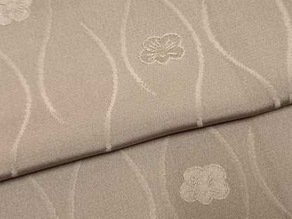平和屋着物●上質な色無地　立涌花地紋　薄柿色　正絹　逸品　AABL3489fy