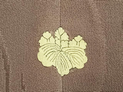平和屋着物●上質な色無地　立涌花地紋　薄柿色　正絹　逸品　AABL3489fy
