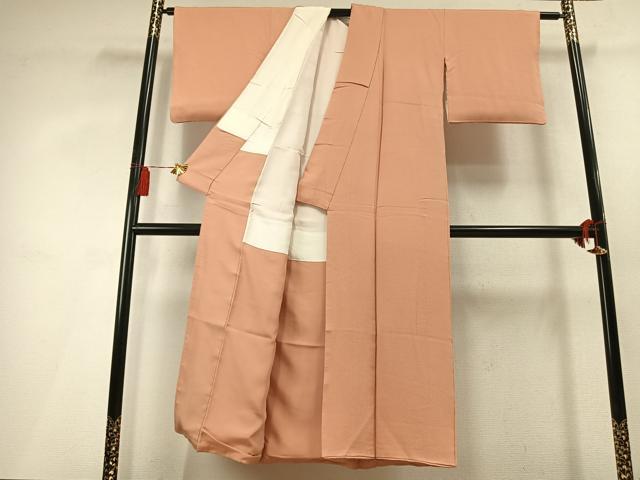 平和屋着物●上質な色無地　深支子色　正絹　逸品　AABL3490fy