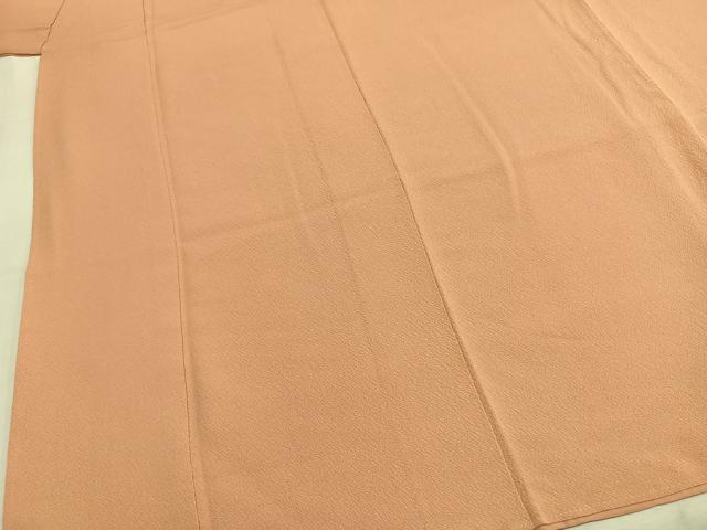 平和屋着物●上質な色無地　深支子色　正絹　逸品　AABL3490fy