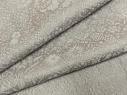 平和屋着物●上質な色無地　寿光織　草花地紋　鴇鼠色　反端付き　正絹　逸品　未使用　AABL3498fy