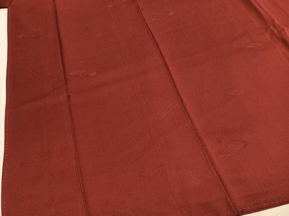 平和屋着物●上質な色無地　菱重ね地紋　蘇芳色　正絹　逸品　AABL3500fy