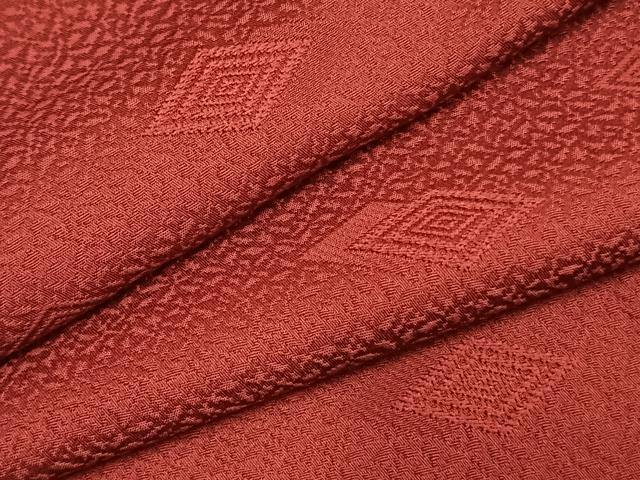 平和屋着物●上質な色無地　菱重ね地紋　蘇芳色　正絹　逸品　AABL3500fy