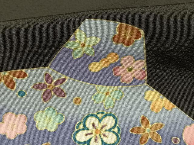 平和屋着物●豪華黒留袖　友禅　作家物　草花文　金彩　正絹　逸品　AABL3501fy